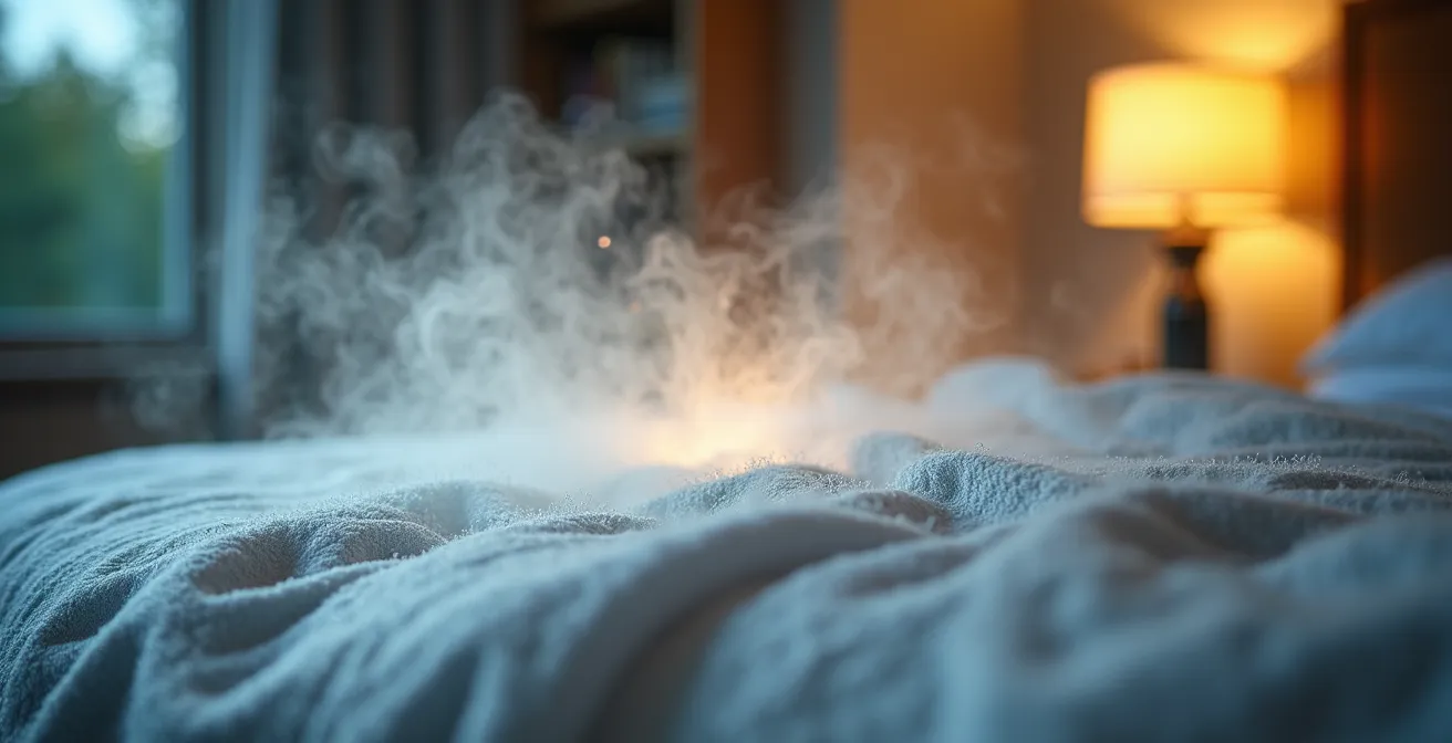 Gros plan sur une surface traitée à la vapeur montrant la pureté du processus