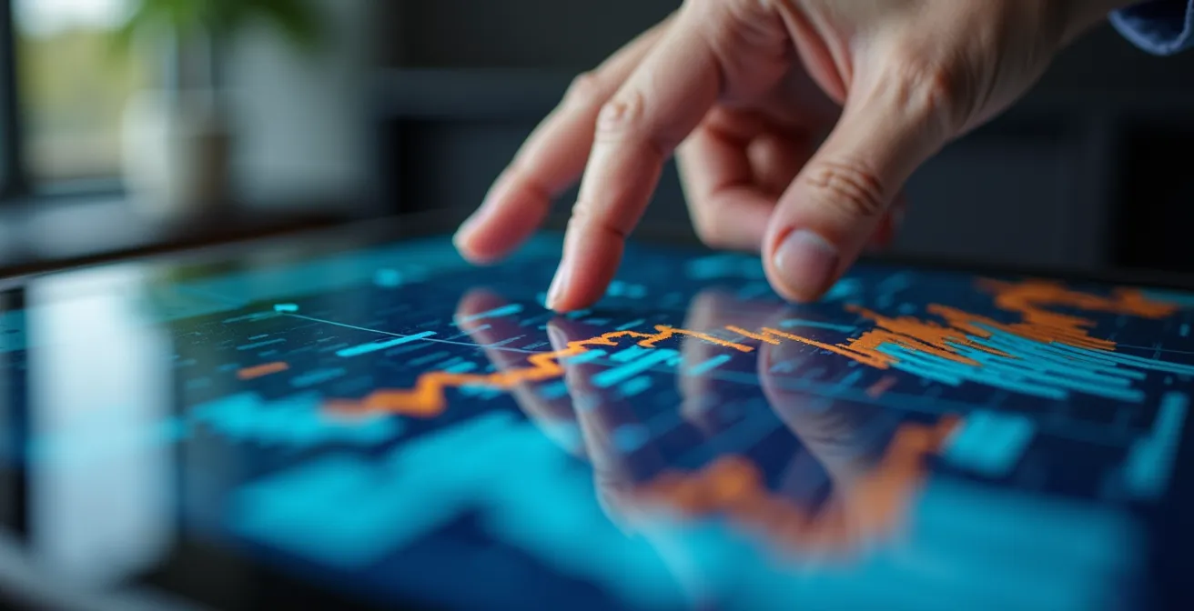Interface moderne de logiciel de revenue management avec graphiques et données analytiques colorés