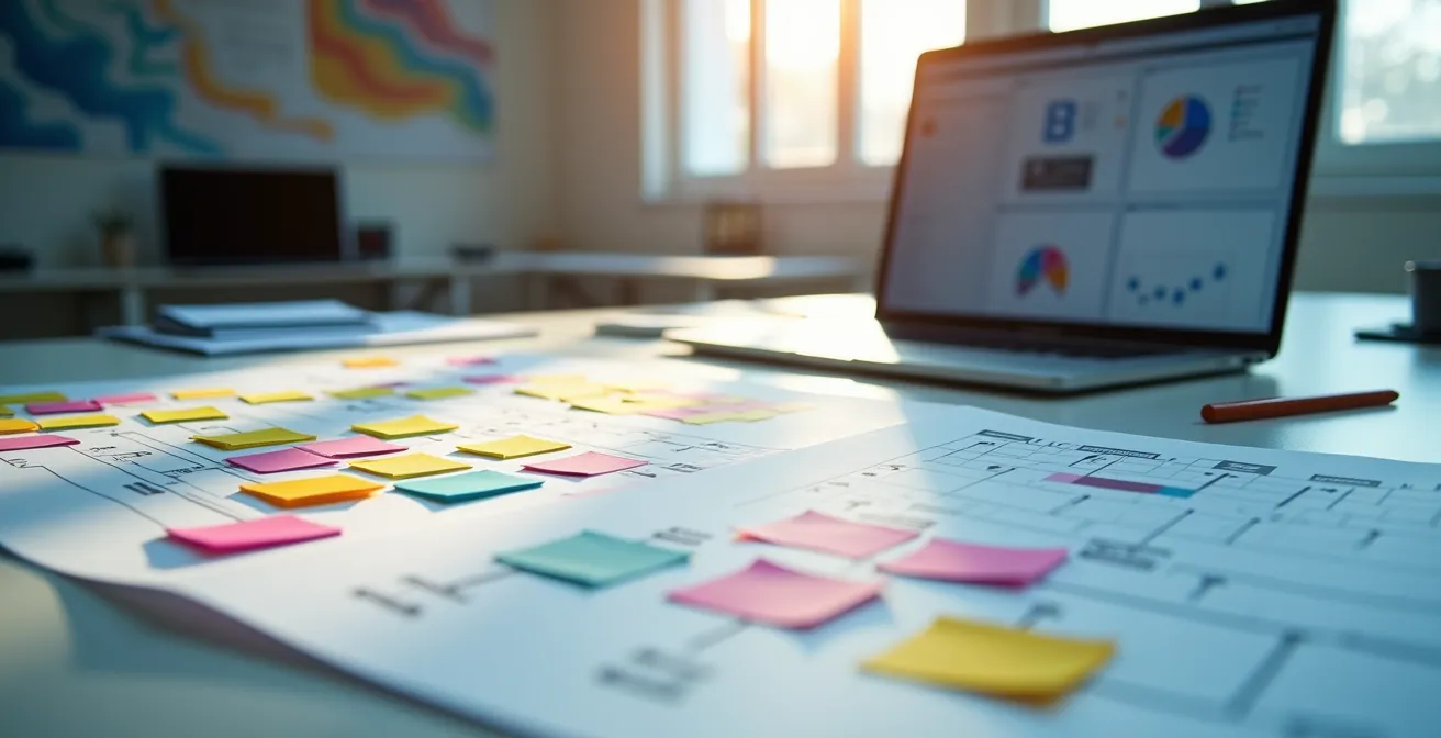 Écran d'ordinateur montrant des templates de voyage et tableaux de calcul automatisés